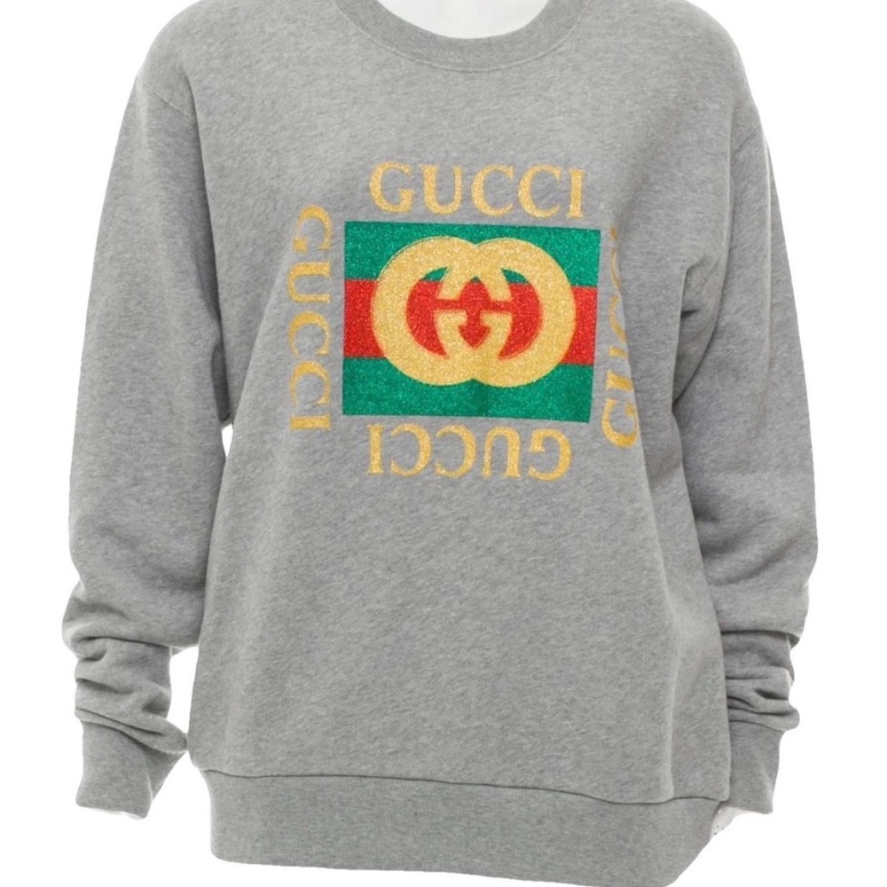 Gucci 2017 Glitter GG Flying Tiger Sweatshirt, Small